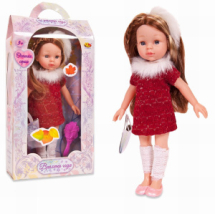 Кукла ABtoys Времена года в бордовом теплом платье 30 см