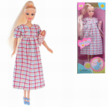 Кукла Defa Lucy Будущая мама в платье в клеточку
