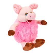 Свинка пушистая розовая, 17 см