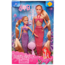 Игровой набор Кукла Defa Lucy Русалочки: мама в розовом наряде и дочка в фиолетовом наряде, игровые предметы