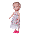 Кукла ABtoys Времена года в белом платье с цветочным принтом, 25 см