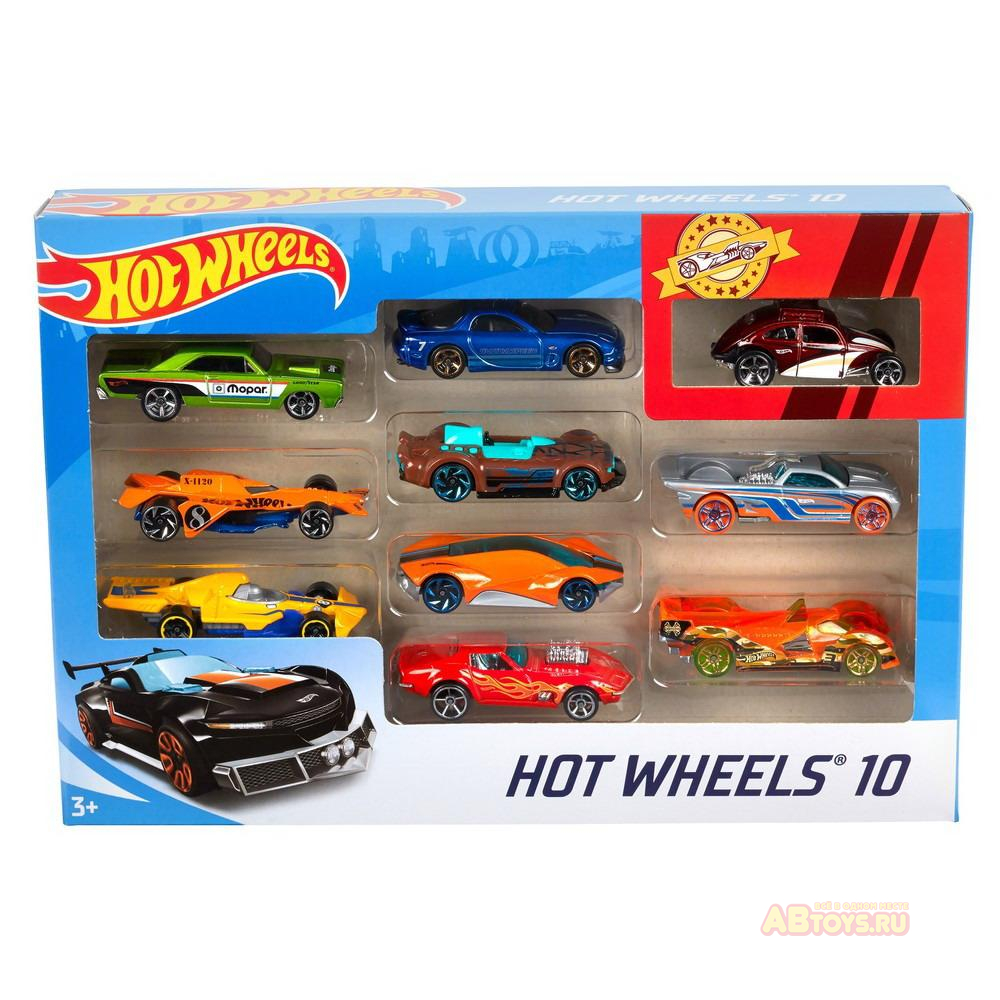 Набор машинок Mattel Hot Wheels Подарочный 10 машинок