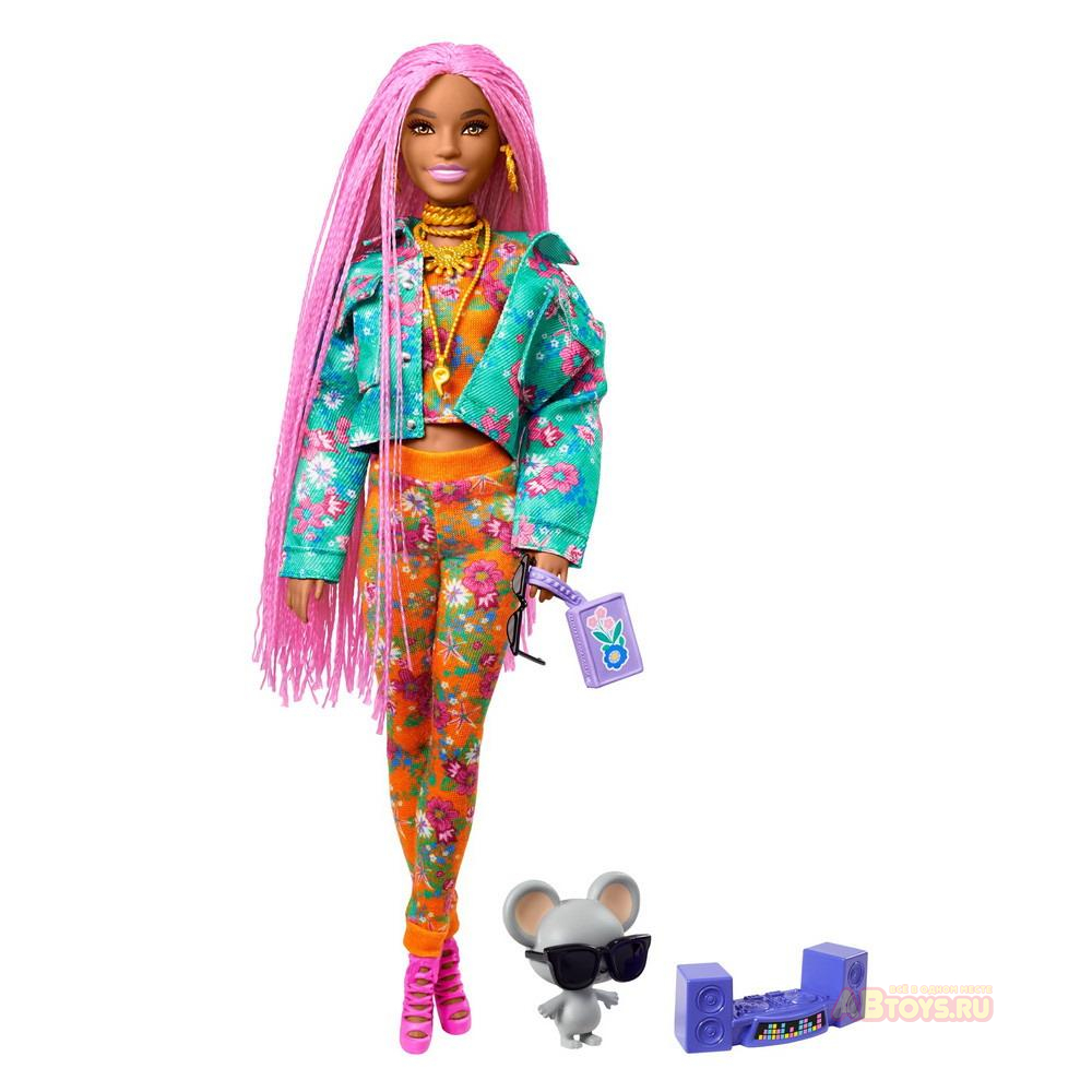 Кукла Mattel Barbie Экстра с розовыми косичками