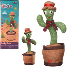 Музыкальная игрушка Junfa Танцующий кактус в шляпке и шарфике на батарейках