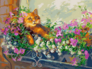 Набор для творчества Белоснежка картина по номерам на холсте Любимый кот на отдыхе 30*40 см