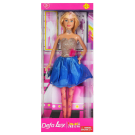 Кукла Defa Lucy Вечернее платье (короткое, золотистый верх, голубая юбка) 29 см