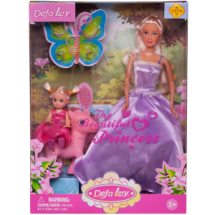 Игровой набор Кукла Defa Lucy в фиолетовом платье с куколкой-дочкой на пони, высота кукол 29 и 10 см