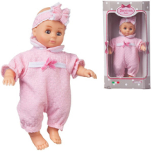 Кукла DIMIAN Bambina Bebe Пупс в текстурном розовом костюмчике, 20 см