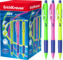 Ручка ErichKrause шариковая автоматическая Ultra Glide Technology JOY Neon (коробка 50 шт.), 0,7 мм, СИНИЕ