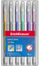Ручка гелевая ErichKrause Metallic в наборе из 6 шт. (пауч, ассорти шесть цветов)
