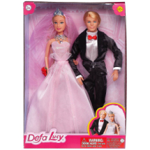 Игровой набор Defa Lucy Жених и невеста в розовом платье, 29 и 30 см