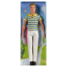 Кукла Defa Kevin Юноша в белых брюках и полосатой футболке-поло 30 см