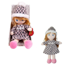 Кукла ABtoys Мягкое сердце, мягконабивная, в шапочке и фетровом платье, 36 см, в открытой коробке