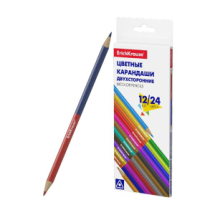 Цветные карандаши трехгранные двусторонние ErichKrause Basic, 12 шт Bicolor 24 цвета