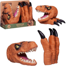 Игровой набор Junfa Игрушка на руку Голова и когти динозавра оранжевые