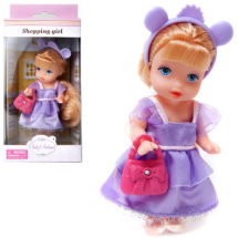 Кукла-мини Baby Ardana серия Шоппинг блондинка в сиреневом платье с сумочкой 11 см