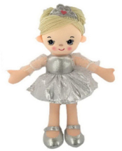 Кукла ABtoys Мягкое сердце, мягконабивная, балерина, 30 см, цвет серебристый