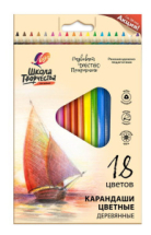 Цветные карандаши ЛУЧ Школа Творчества 18 цветов трехгранные деревянные