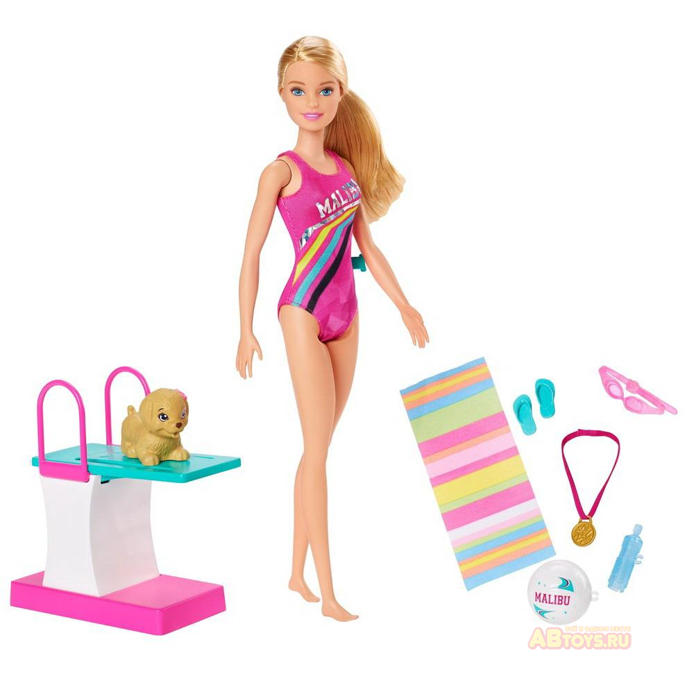 Игровой набор Mattel Barbie Приключения Барби в доме мечты Чемпион по плаванию