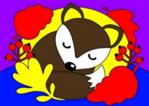 Набор для творчества LORI Картина по номерам для малышей Спящая лисичка