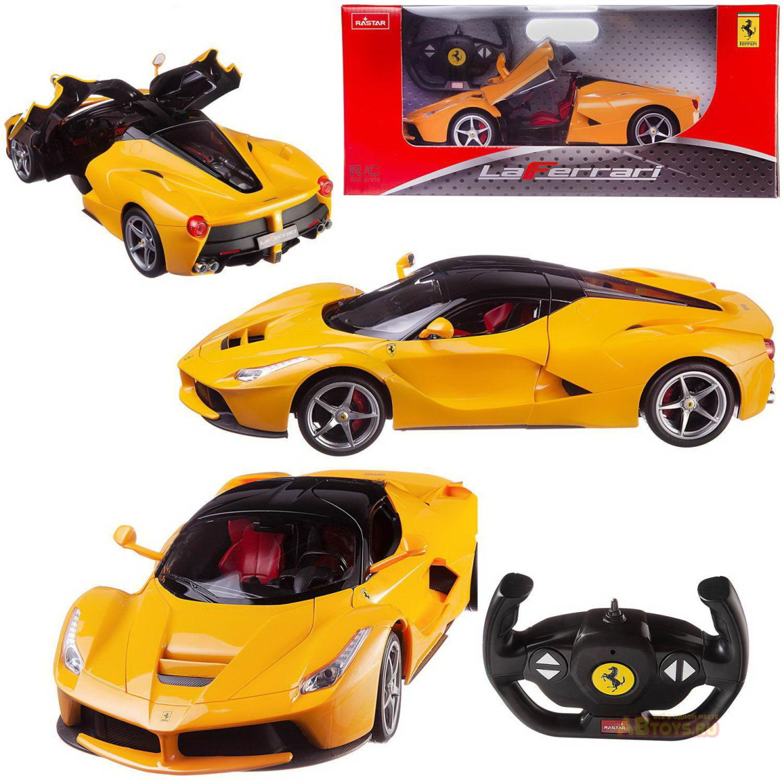 Машина р/у 1:14 Ferrari LaFerrari, со световыми эффектами, открываются двери,  34х15х8см, цвет жёлтый 2.4G ✔️ купить в Новосибирске недорого