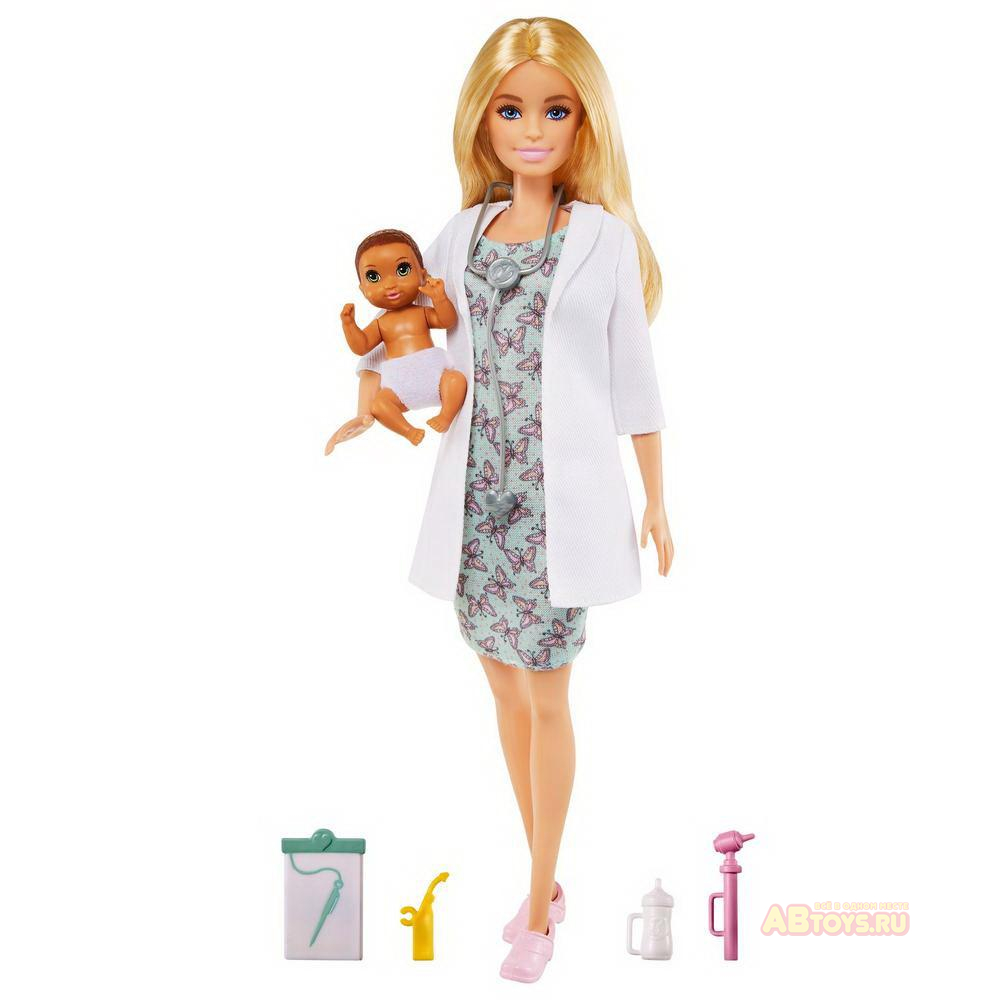 Кукла Mattel Barbie Доктор педиатр с малышом пациентом
