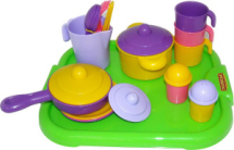 Набор детской посуды Настенька с подносом на 3 персоны
