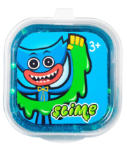 Слайм Slime в коробочке синий с блестками
