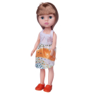 Кукла ABtoys Времена года в платье с белым верхом и бело-оранжевой юбкой, 25 см