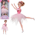Кукла ABtoys Балерина, 30см, в бледно-розовой юбке-лепесток с бабочками