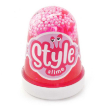 Слайм LORI Style Slime с шариками "Розовый с ароматом клубники", 130мл.