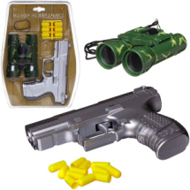 Пистолет ABtoys Боевая сила Набор разведчика (пистолет металлик, бинокль, 12 пуль)