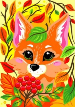 Набор для творчества LORI Картина по номерам для малышей Осенняя лисичка