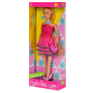 Кукла Defa Lucy Модница в ярко-розовом платье с серебристо-черными полосками 29 см