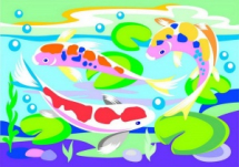 Набор для творчества LORI Картина по номерам для малышей Золотые рыбки