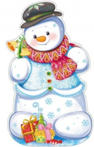 Плакат Сфера Снеговик блестки в лаке А3