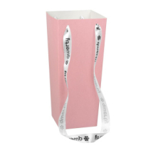 Пакет для цветов QWERTY Призма с ручками высота 35 см розовый