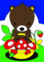 Набор для творчества LORI Картина по номерам для малышей Мишка с грибами