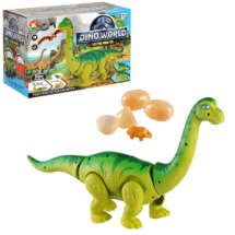 Динозавр Брахиозавр Junfa зеленый (движение вперед, свет, звук, откладывает яйца)